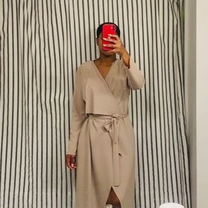 Tan trench coat